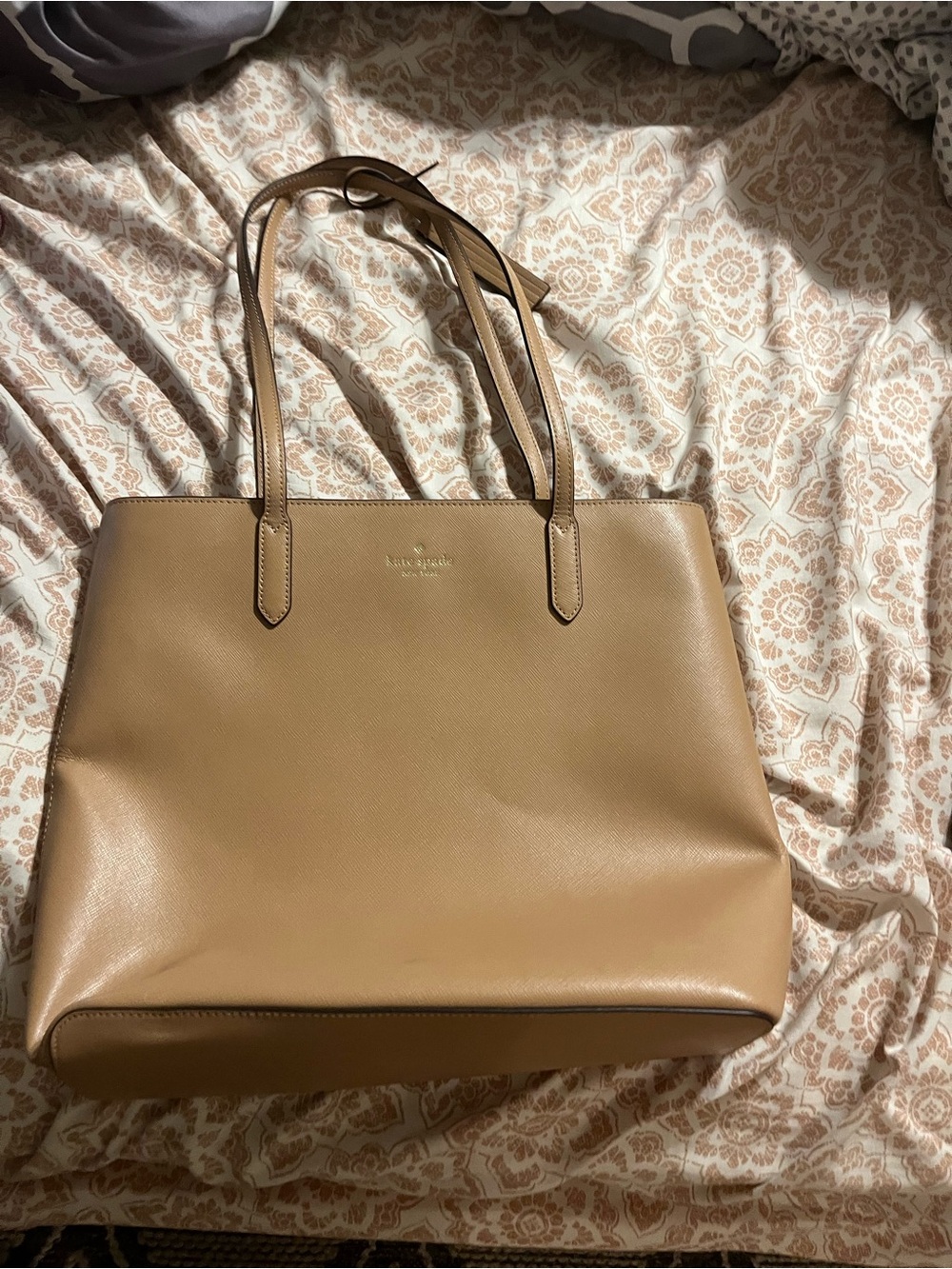 kate spade Tan Leather Double-Handle Tote